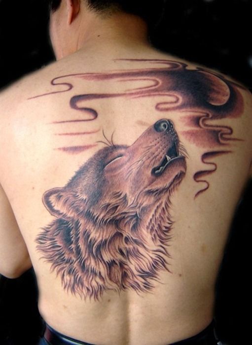 back tattoos wolf
