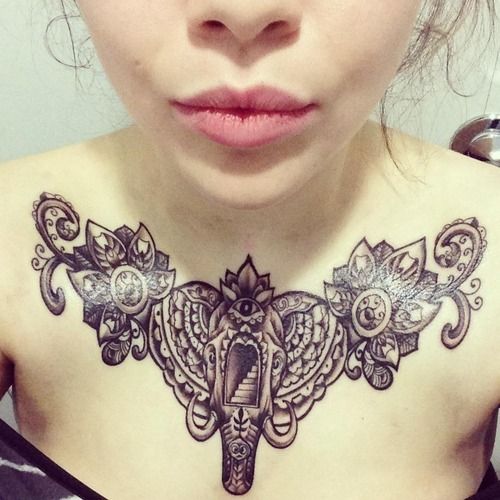  elephant sternum tattoo