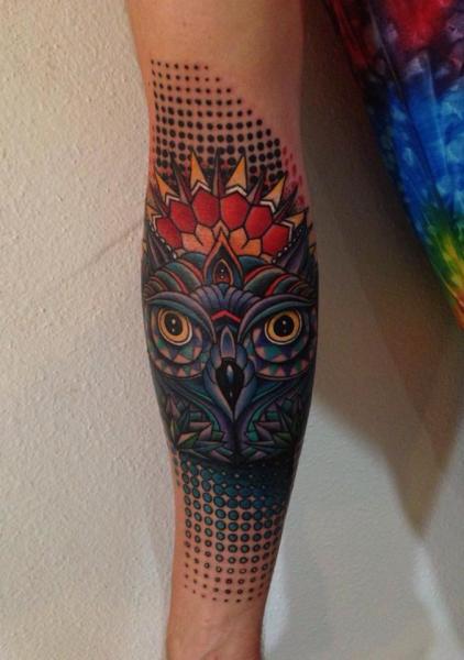  abstract owl tattoo