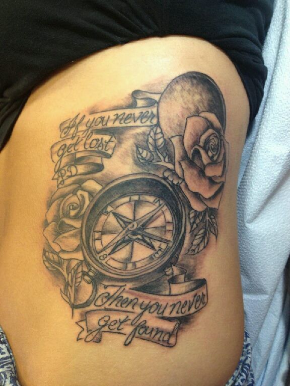  compass tattoo with quote