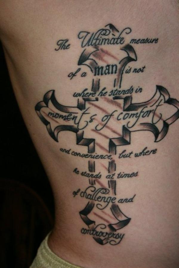  cross tattoos on side