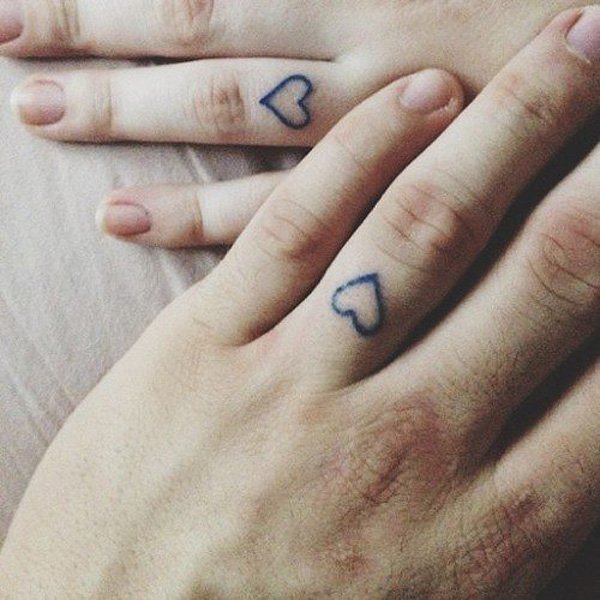 heart matching tattoos