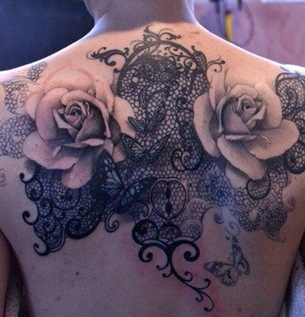 lace chest tattoos