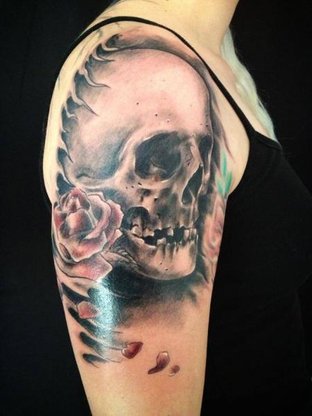  skull tattoos shoulder