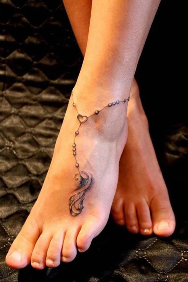 chain ankle tattoos