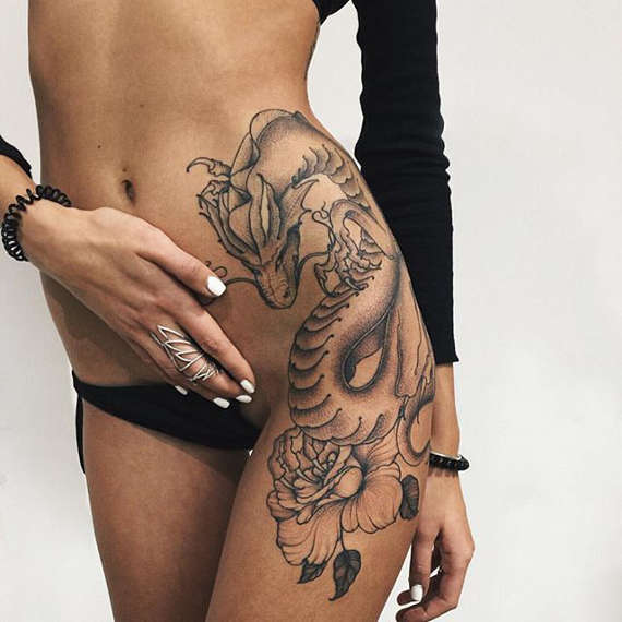  dragon tattoo hip