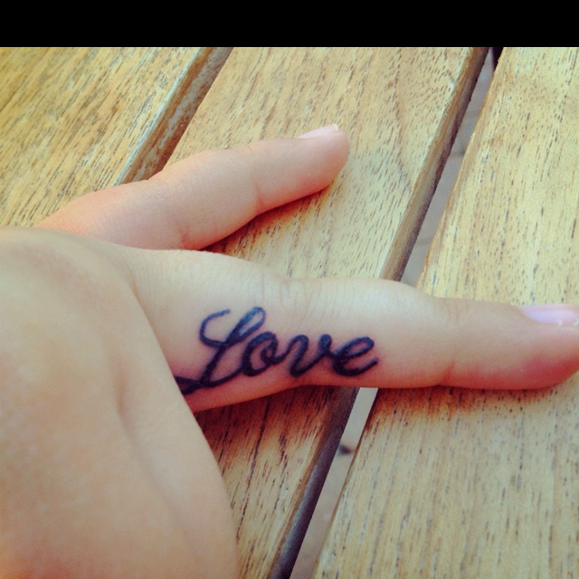 love finger tattoos