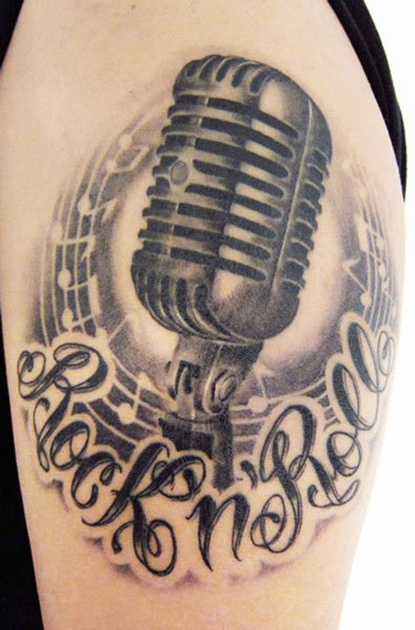  music tattoos microphone