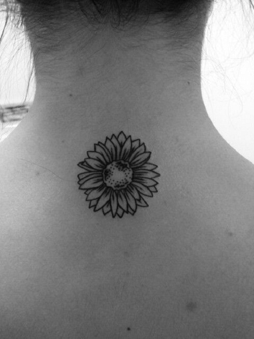sunflower tattoo neck
