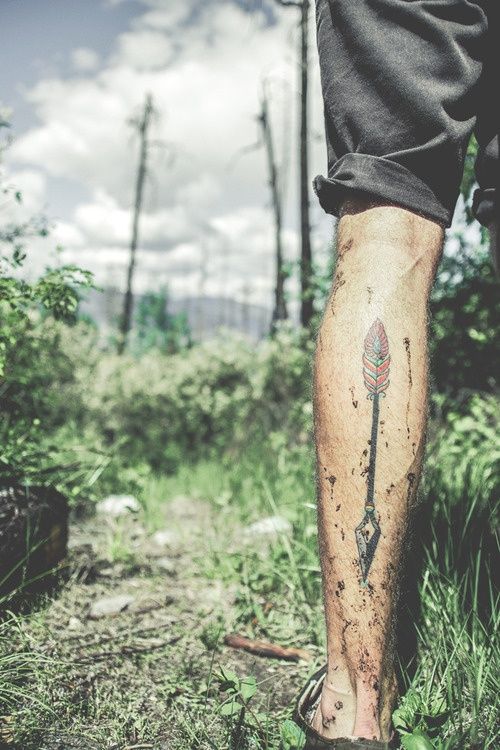  arrow tattoo leg