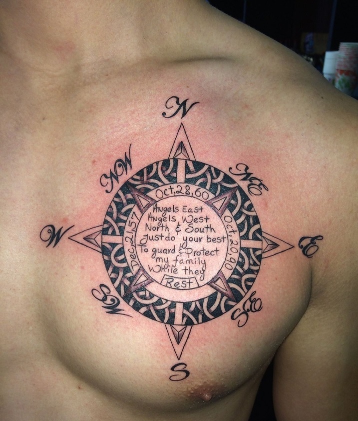  compass chest tattoos