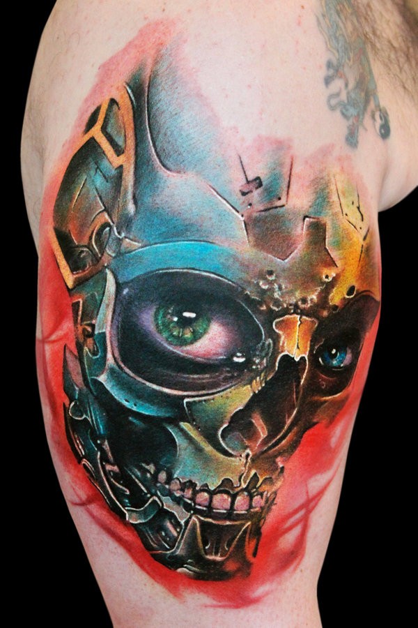  skull tattoos color