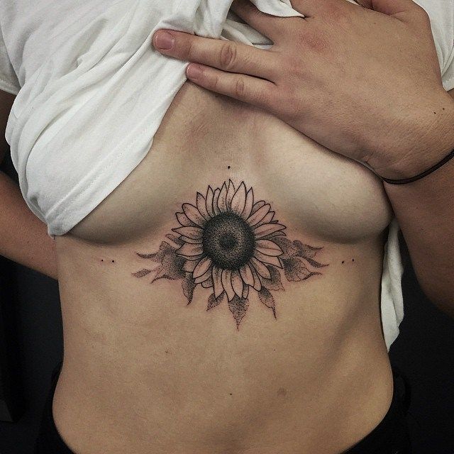 sunflower tattoo chest