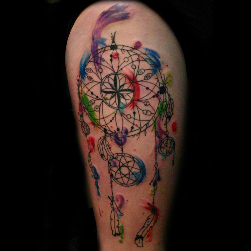  watercolor tattoos dreamcatcher