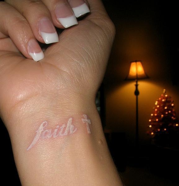 white tattoo faith
