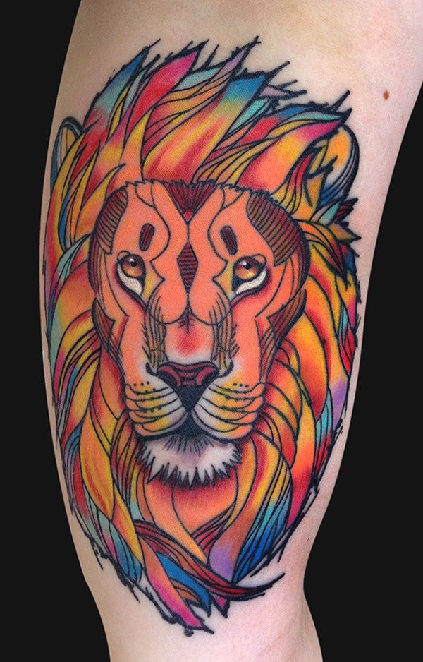 lion tattoo color