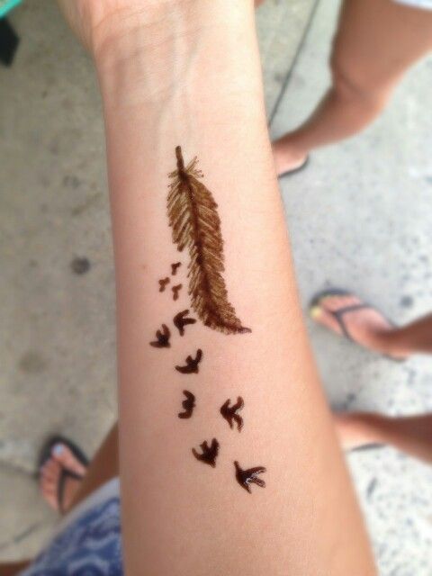 henna tattoo feather