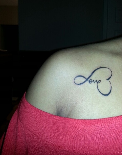 infinity tattoo on shoulder