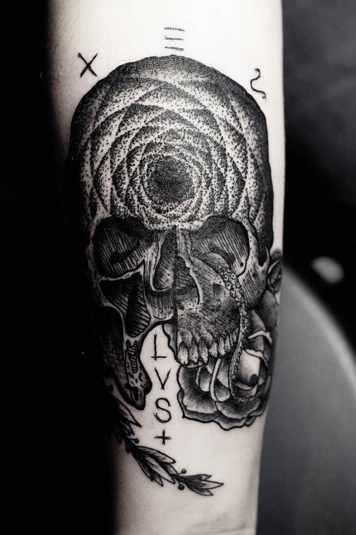  mandala tattoo skull