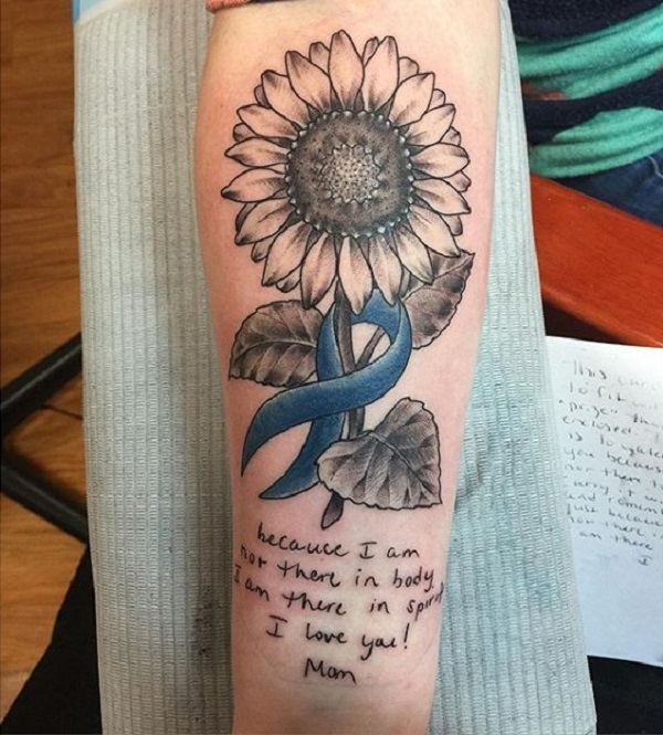  sunflower tattoo with quote