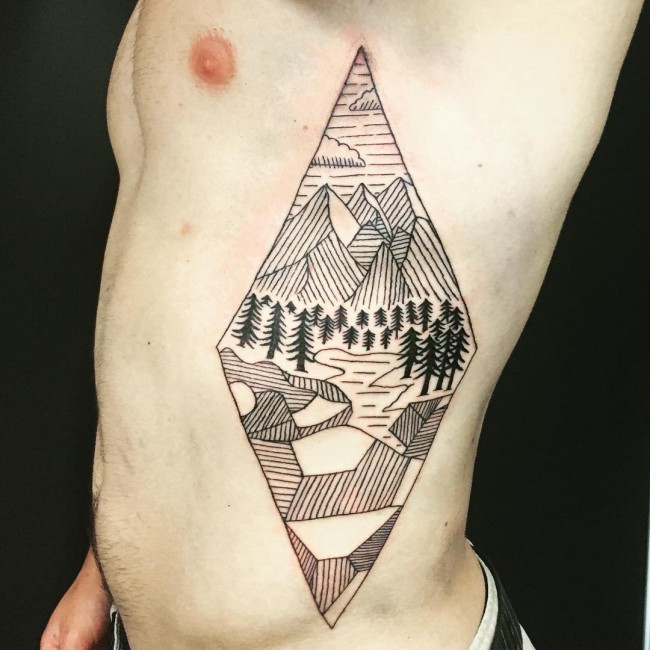  tribal mountain tattoo