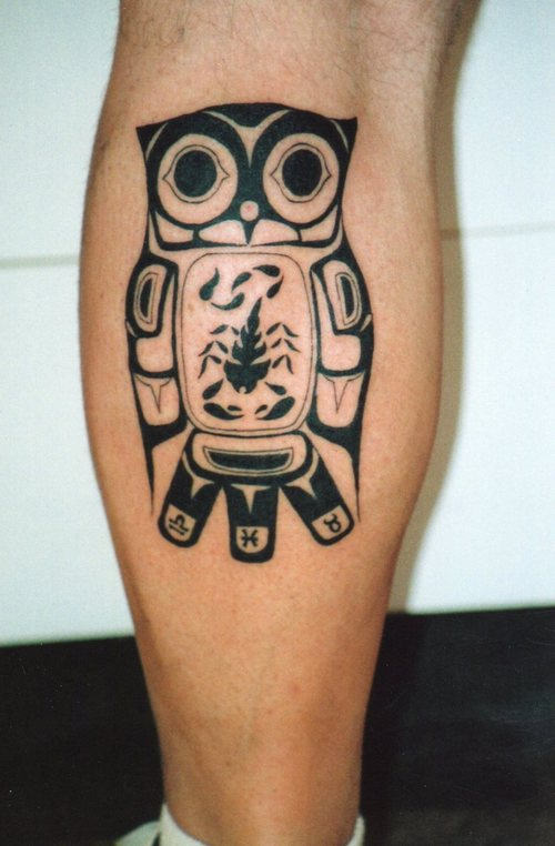  aztec owl tattoo