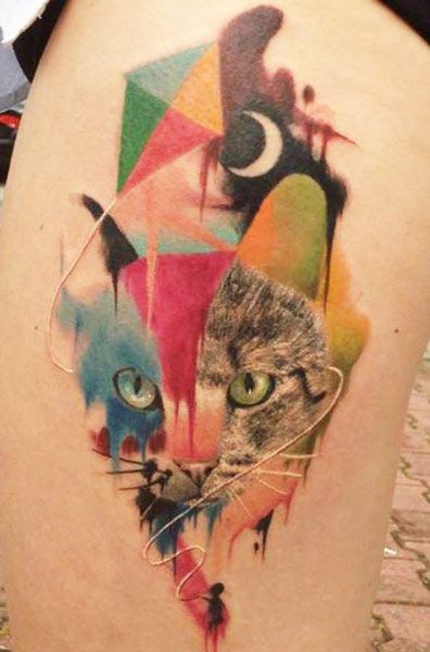  cat tattoo color