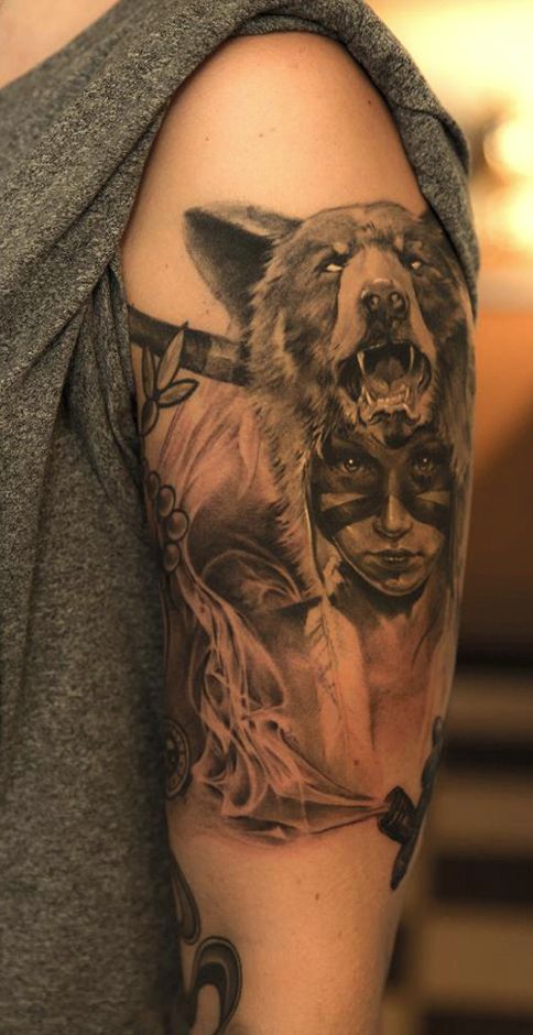  girly wolf tattoo