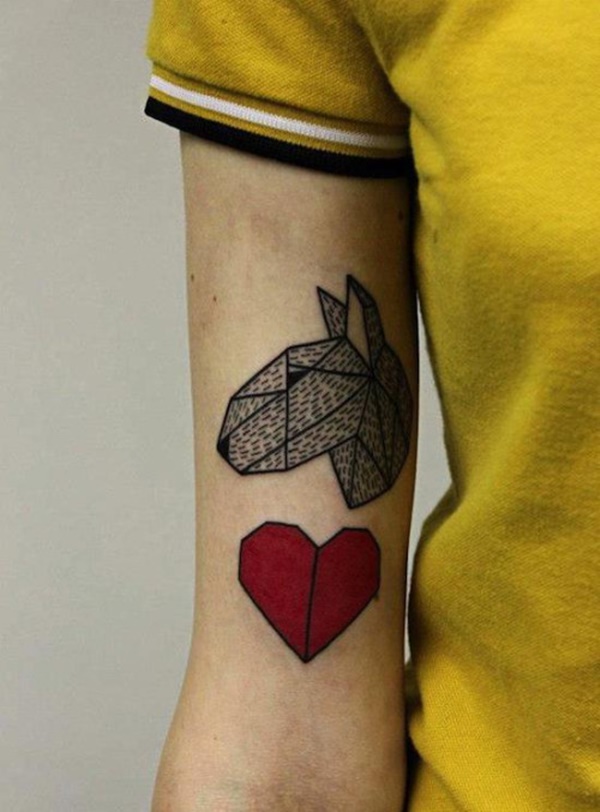 geometric heart tattoos