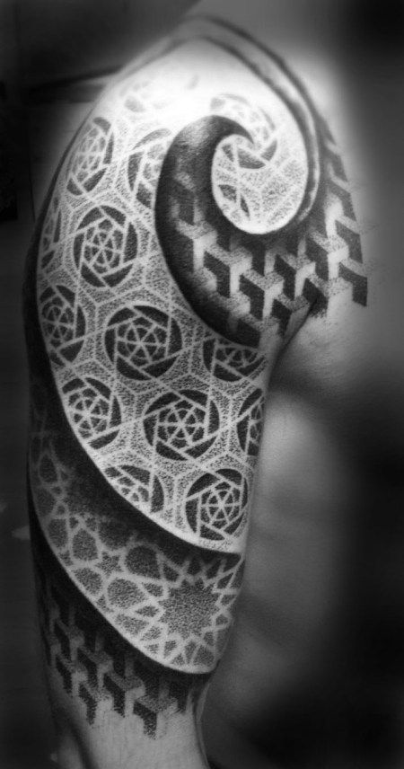 geometric shoulder tattoos