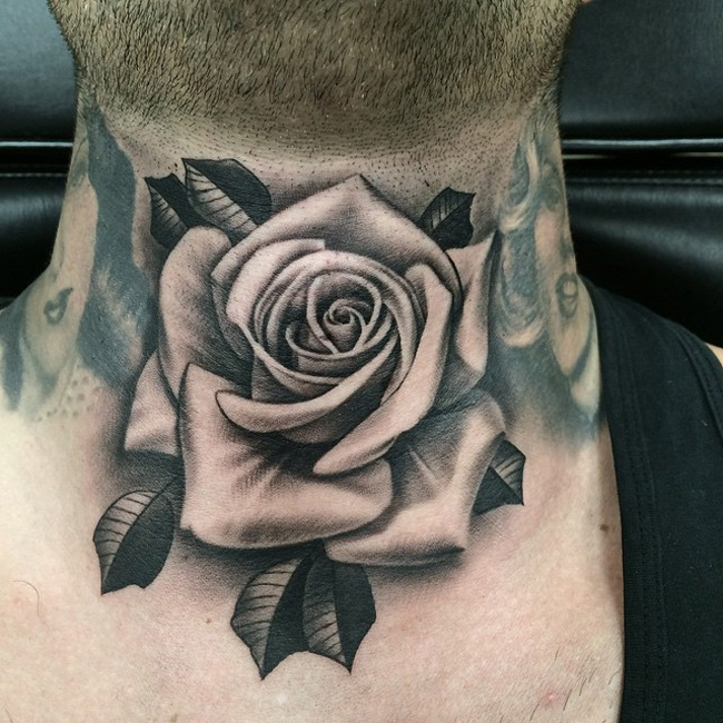  rose neck tattoos