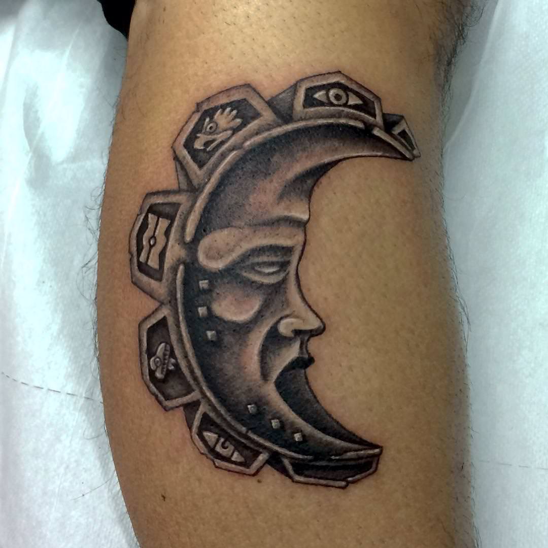 aztec moon tattoo