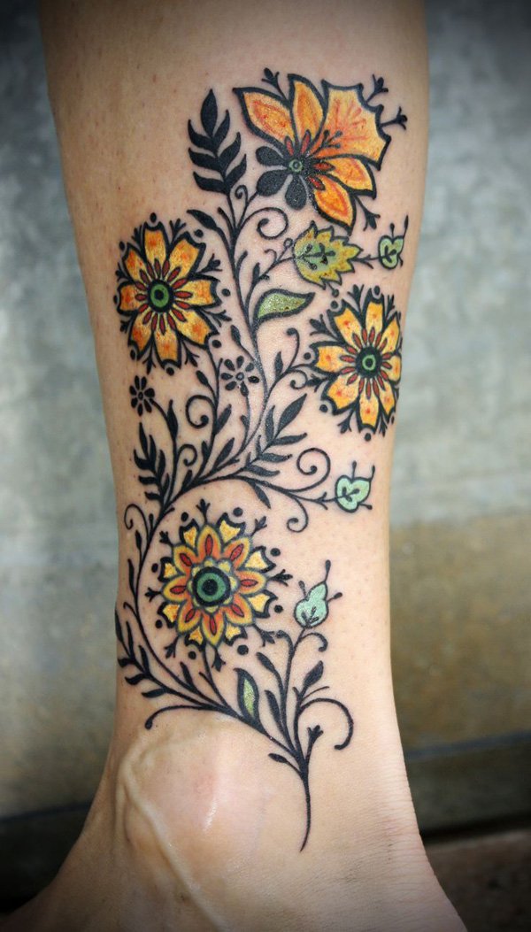  flower tattoos leg