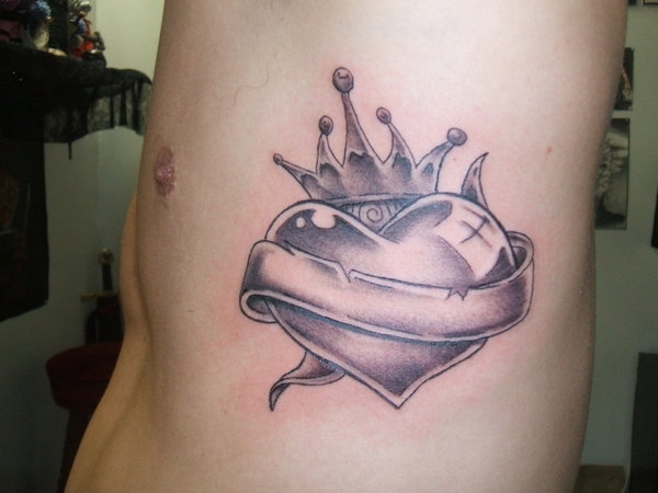 heart crown tattoos