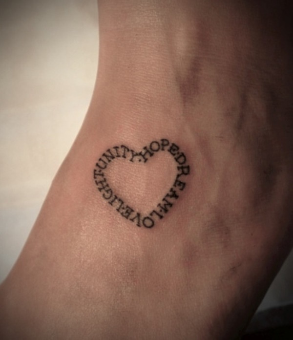 heart tattoos with words