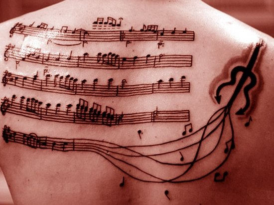 music tattoos back