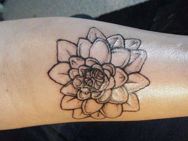 open lotus flower tattoo