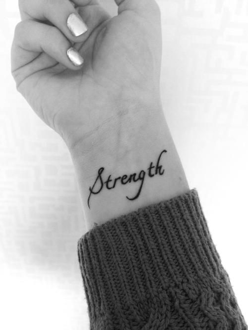 strength wrist tattoos
