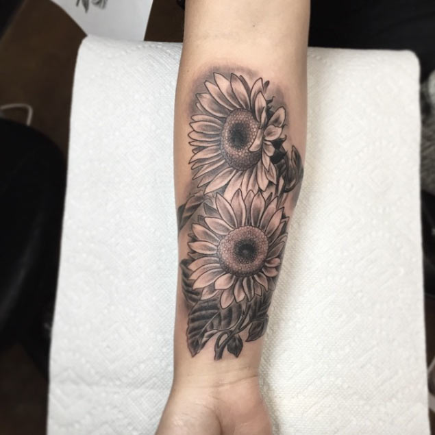  sunflower forearm tattoos