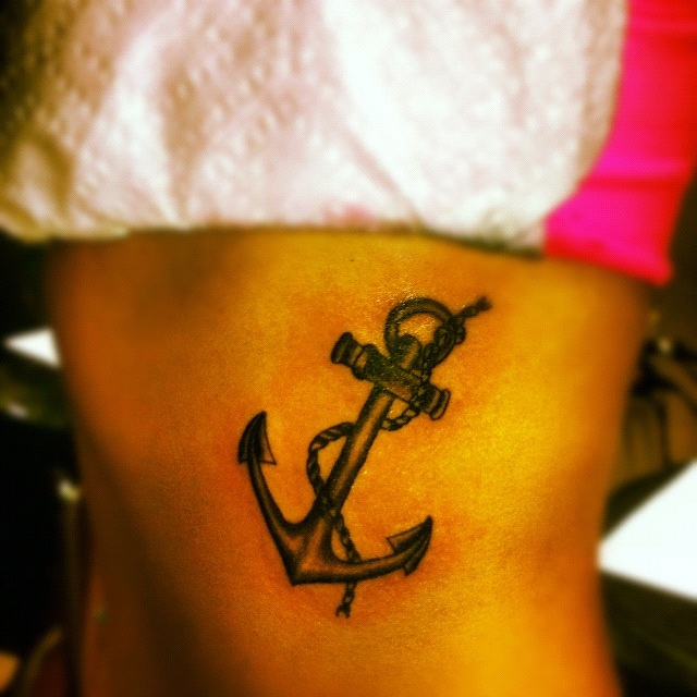 anchor tattoos on side