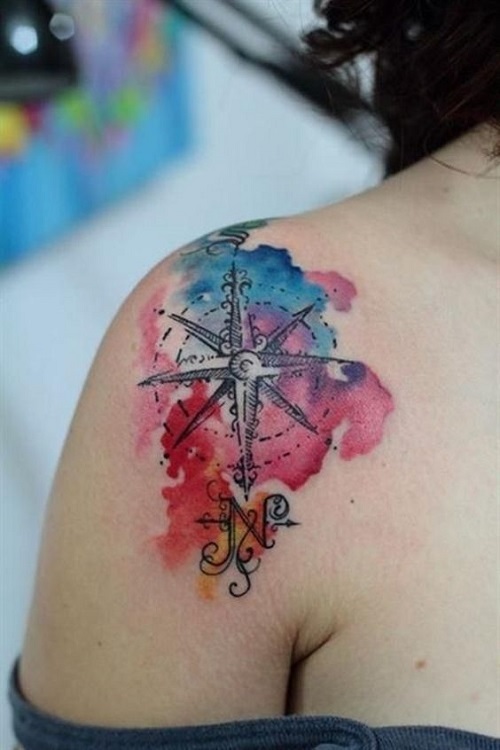  compass tattoo color