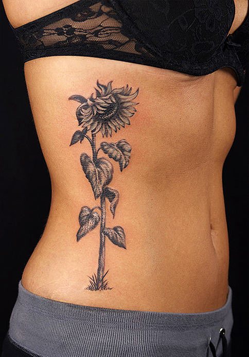  half sunflower tattoo