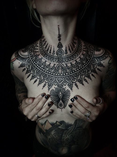 henna chest tattoos