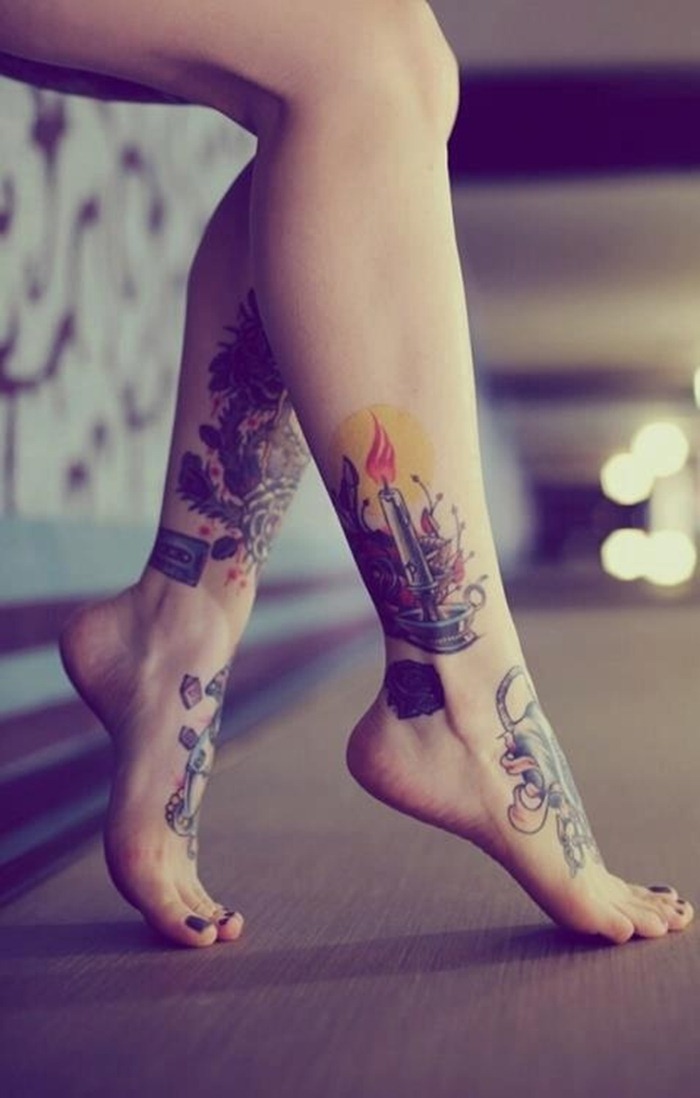  side ankle tattoos