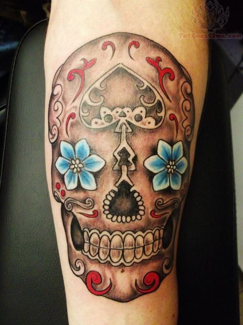  skull tattoos flowers