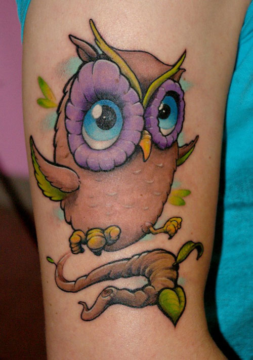 baby owl tattoo