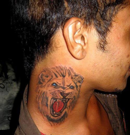  lion neck tattoos