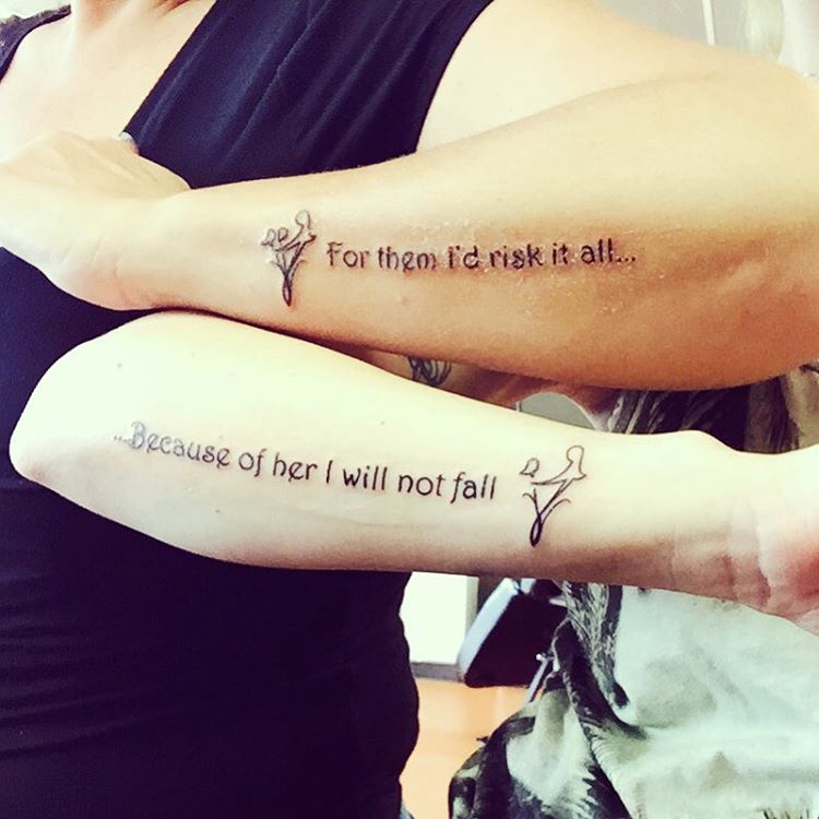  mother daughter tattoos with words