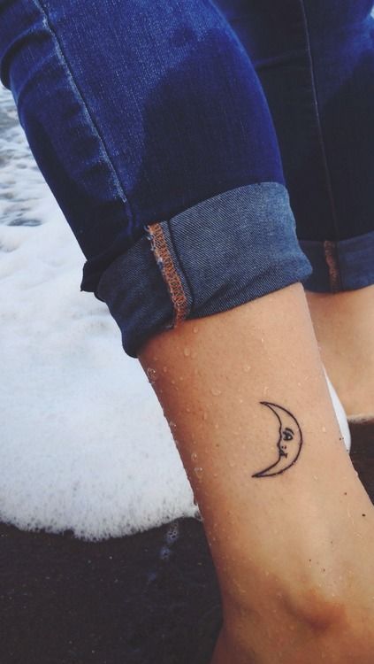 moon tattoo ankle