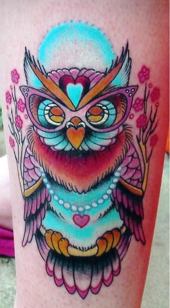  owl tattoo colour